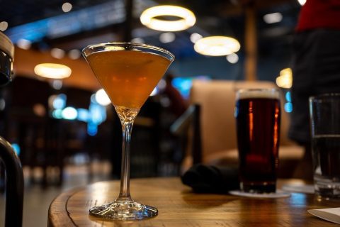 Cocktail and beer at The Warehouse Gastropub, a place to go for a romantic restaurant in Sheridan, WY.