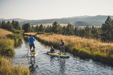 Family Paddle Boarding in the Bighorns