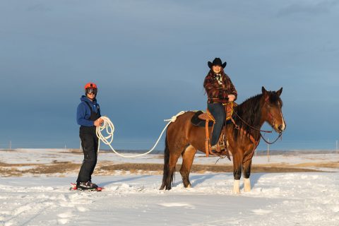 Skijoring at the WYO Winter Rodeo