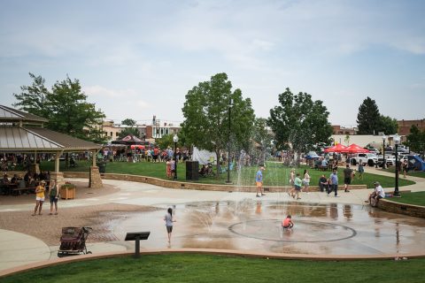 Splash pad at Whitney Commons Park